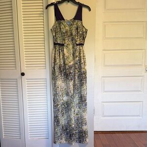 Simply Vera Blue and Green Floral Maxi Dress